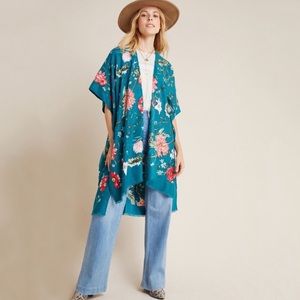 Anthropologie Madeline floral cardigan kimono bohemian drapey flowy RARE
